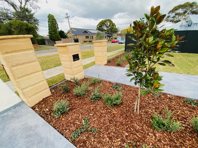 planted out mulched garden bed 
